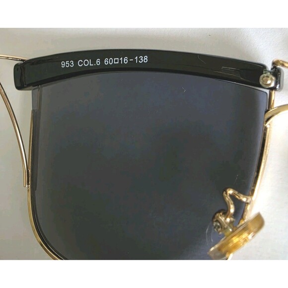 Designer Inspired So Electric 26 HHD 58 Black & Gold Frame Sunglasses main image 7